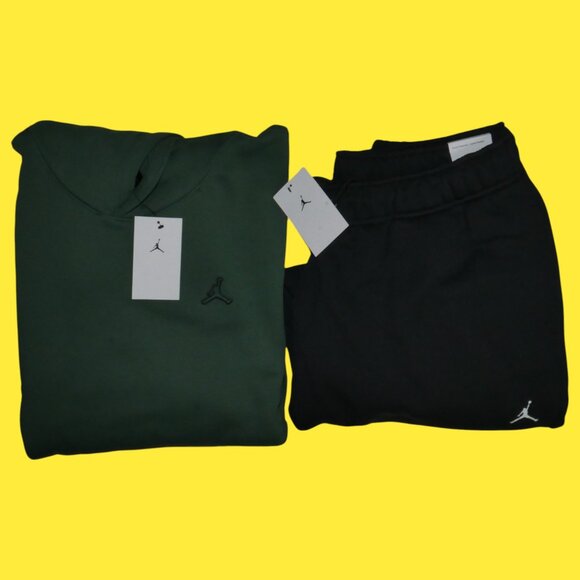 Air Jordan Embroidered Logo Mens Size XXL Streetwear Tracksuit Set Green/Black - Picture 13 of 14